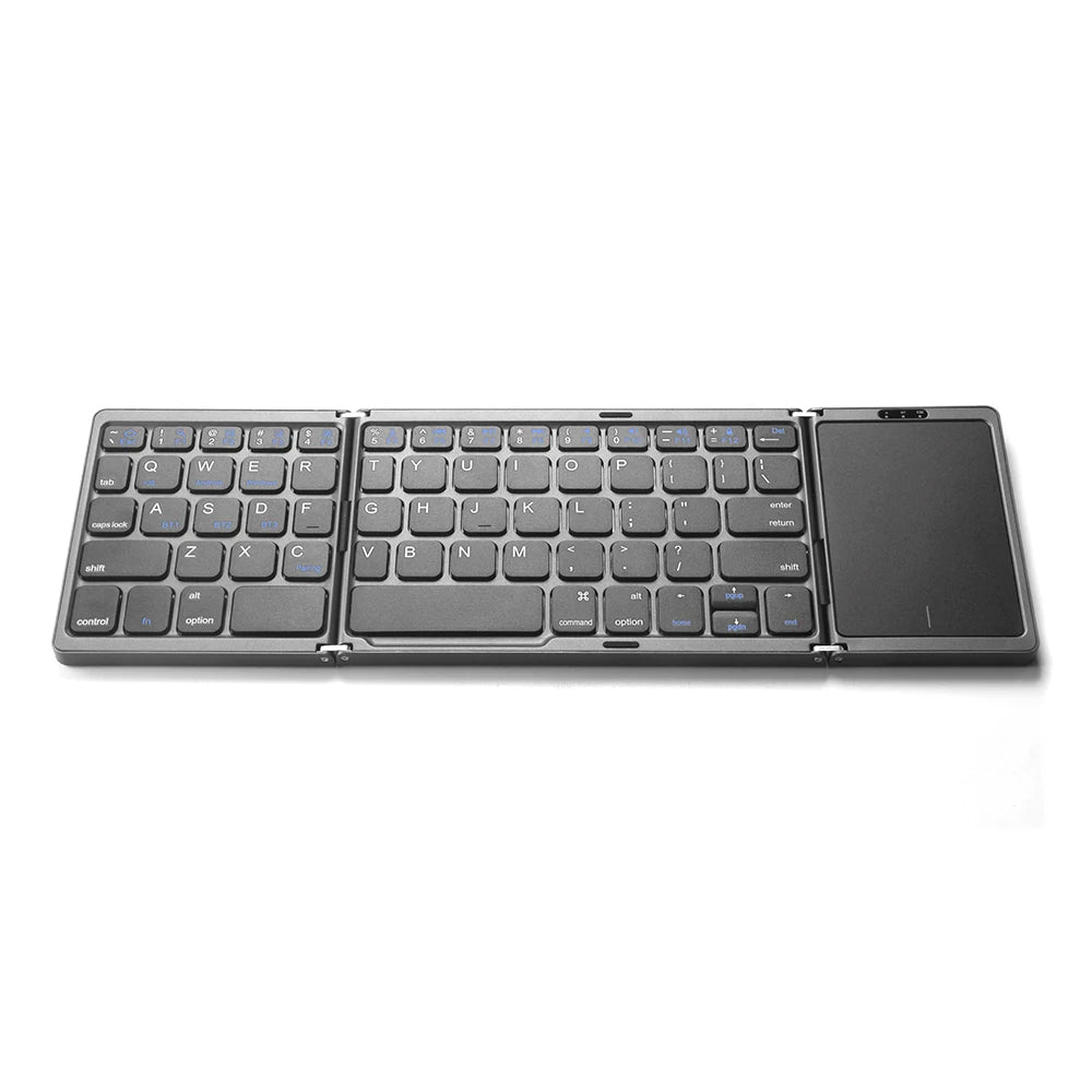Slim foldable folding wireless keyboard for Android, IOS, laptop, tablet.