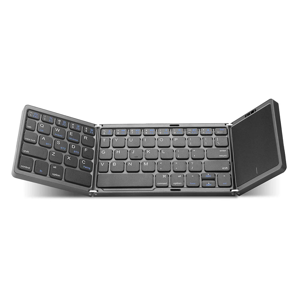 Slim foldable folding wireless keyboard for Android, IOS, laptop, tablet.