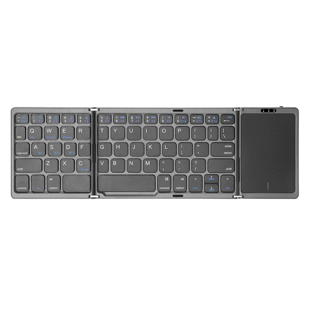 Slim foldable folding wireless keyboard for Android, IOS, laptop, tablet.